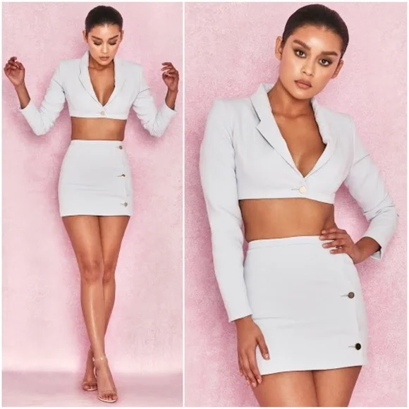 House of CB Rania Skirt Light Blue Size Small - Picture 8 of 8